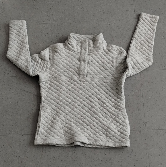 Avalanche Outdoor Supply Co Gray quarter Button quilted Pullover Sweater Girl M - Picture 3 of 15